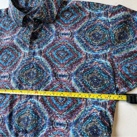 Jared‎ Lang Blue and Red Casual Button Down Shirt - Picture 3 of 7